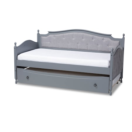 Baxton Studio Marlie Grey Grey Finished Wood Twin Size Daybed with Trundle 158-9629
